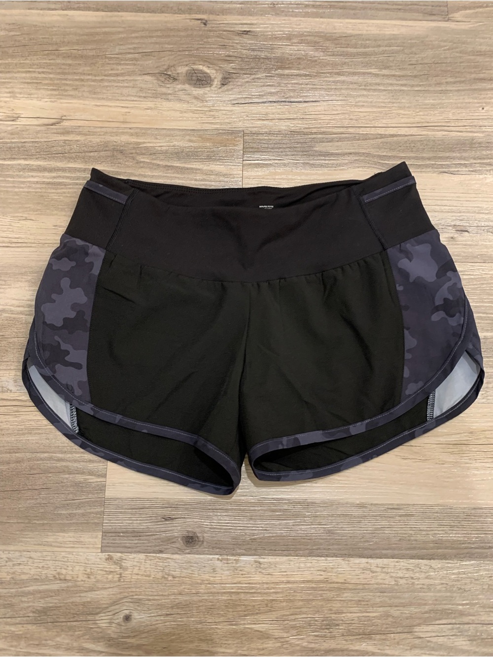 Zyia Active Women's Black Camo-Trim Performance Shorts